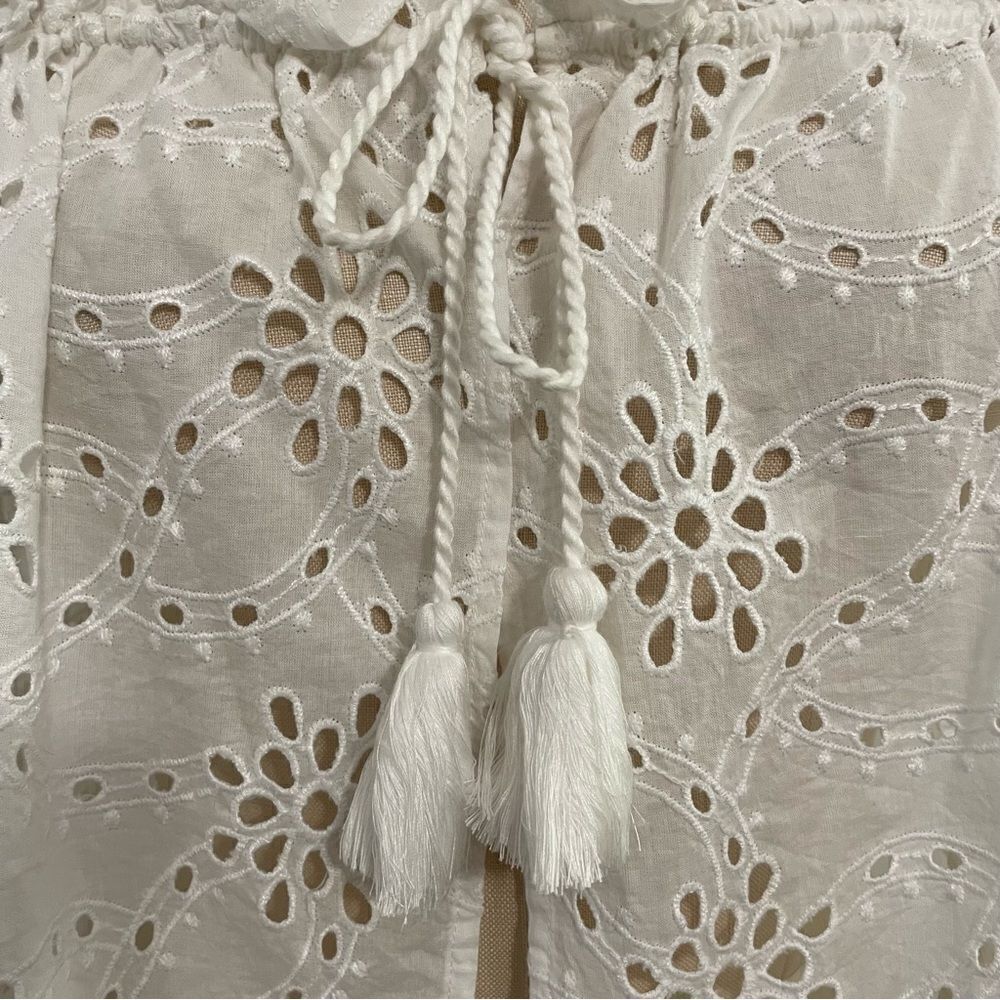Anthropologie Maeve Tie-Front White Eyelet Top Sz-O/S NWT! - Picture 3 of 7